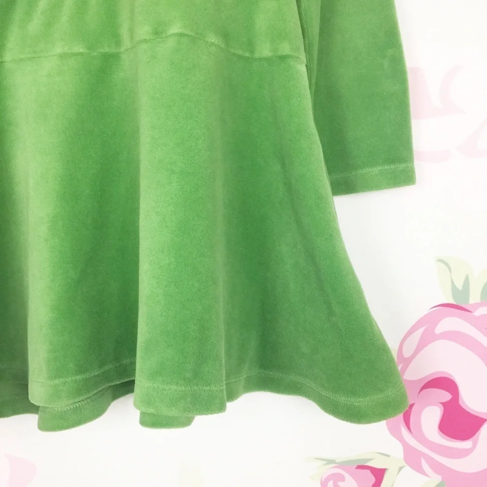 Gymboree Green Velour Hood Heart Tunic Dress 9